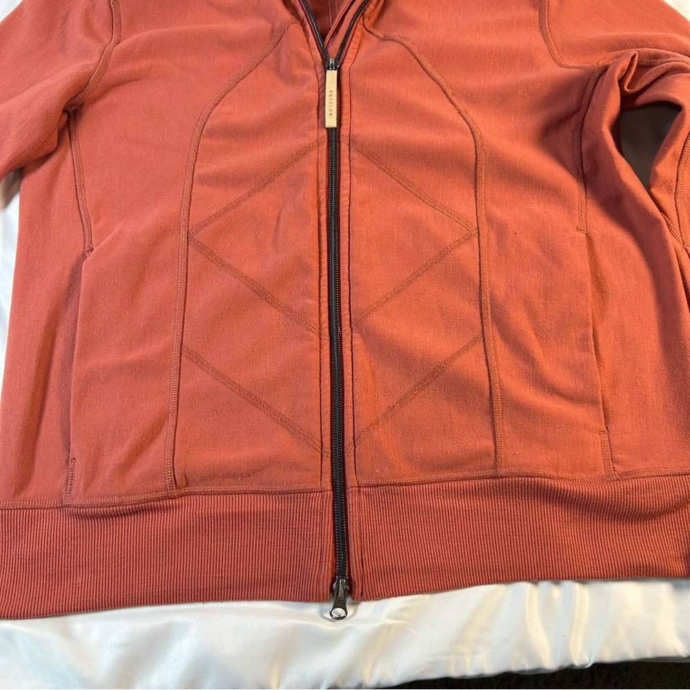 Indygena Women’s Long Sleeve, Hooded Rust Orange Hooded Fleece Sweatshirt,SizeM - Picture 5 of 16